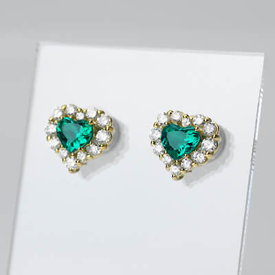 299.高品質エメラルドゴールドピアス