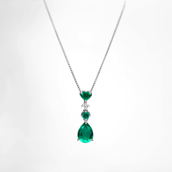 コロンビア産エメラルド1.39ct0.27ct0.07ctプラチナネックレスダイヤ0.06ct付(中央宝石研究所宝石鑑別書付)