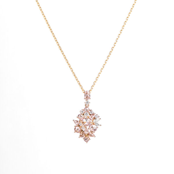 574.高品質ピンクダイヤモンドゴールドネックレス