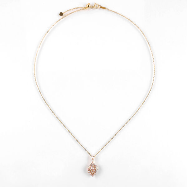 574.高品質ピンクダイヤモンドゴールドネックレス