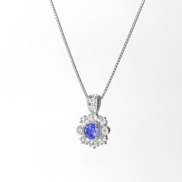 579.高品質カシミールサファイアプラチナネックレス