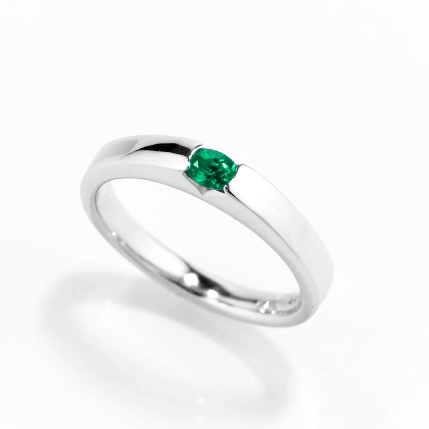 コロンビア産無処理エメラルド(ノンオイル)0.14ctプラチナリング(GIA