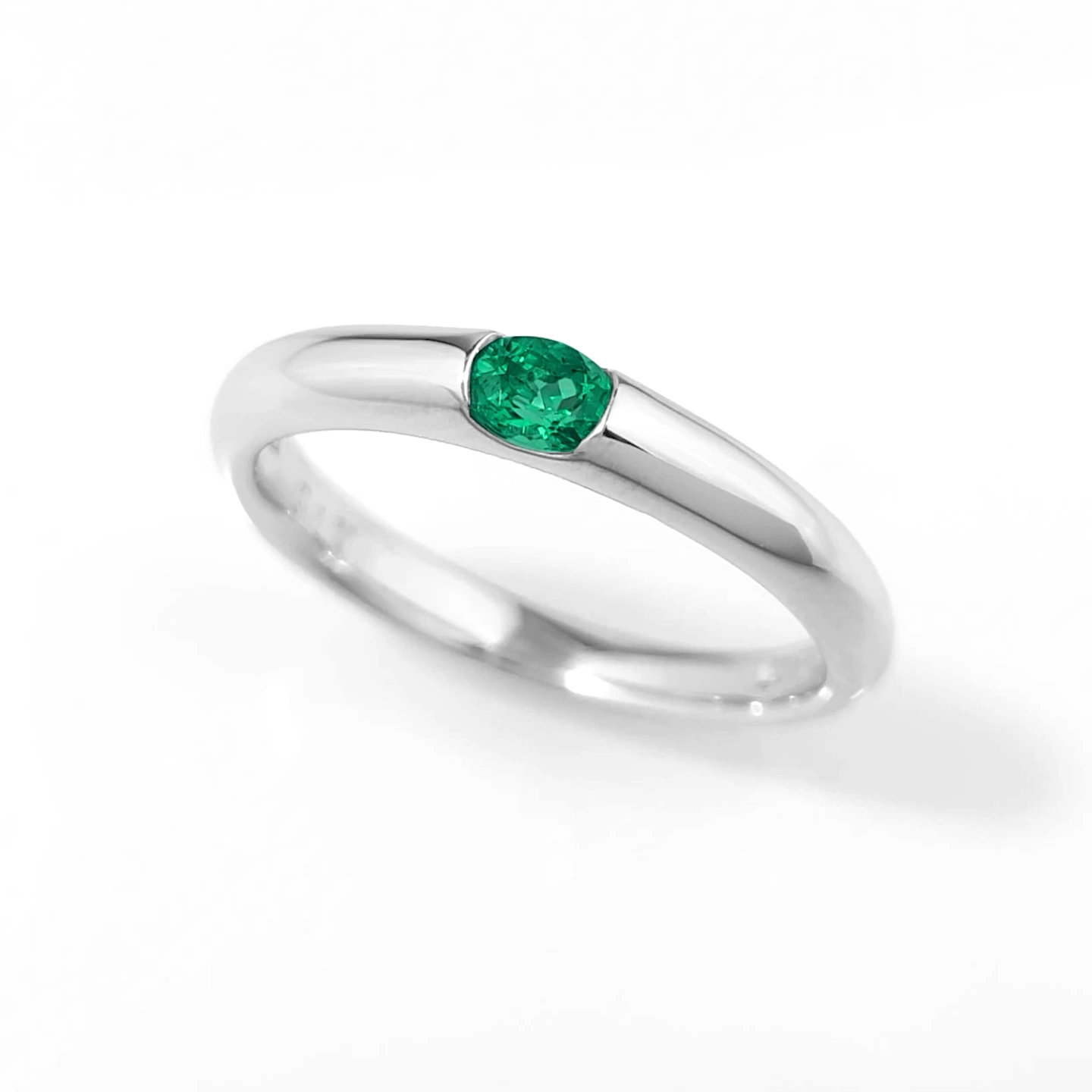 コロンビア産無処理エメラルド(ノンオイル)0.16ctプラチナリング(GIA